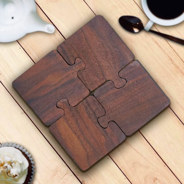 Wooden Puzzle Coaster Set