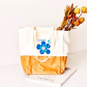 Canvas with Tyvek Dual Tier Shopping Bag