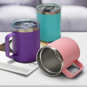 Insulated Coffee Mug with Handle and Lid