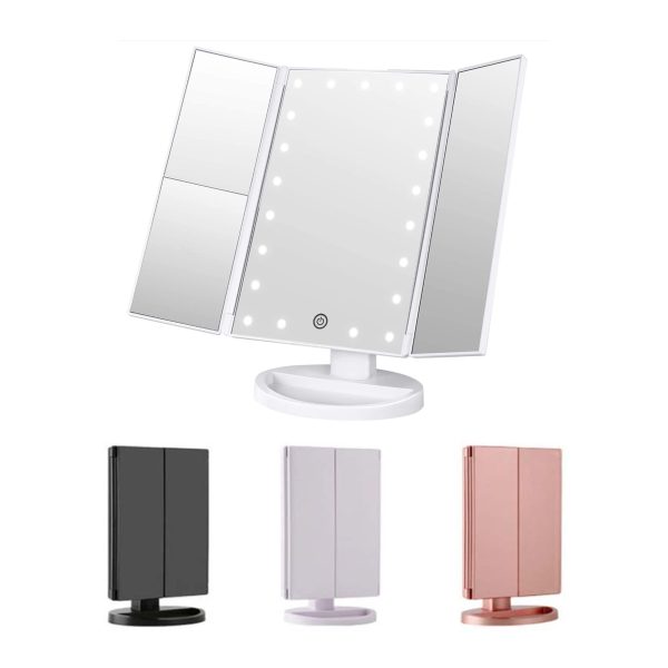 Tri-Fold Lighted Vanity Makeup Mirror