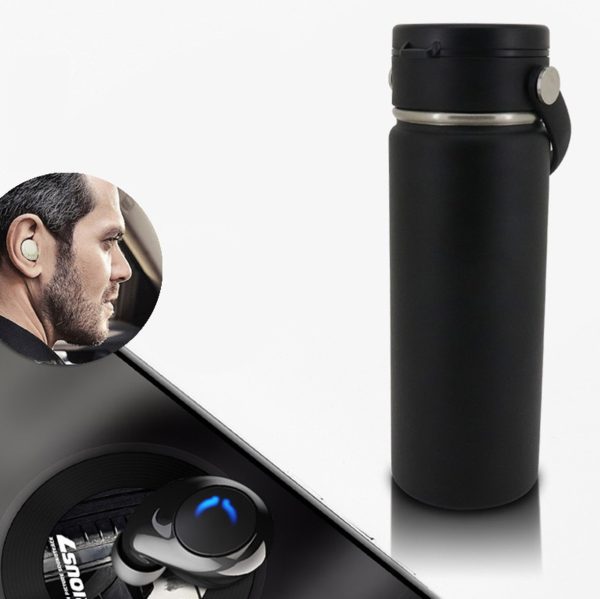 2 in 1 Thermal Flask with Wireless Ear Bud