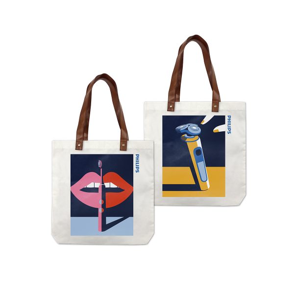 Canvas Tote Bag with PU Handle