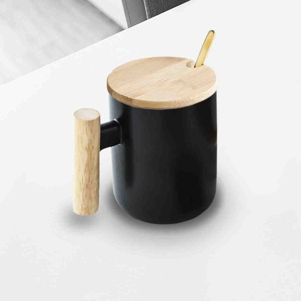 Ceramic Cup with Wooden Handle