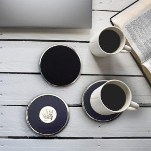 Metal PU Leather Coaster