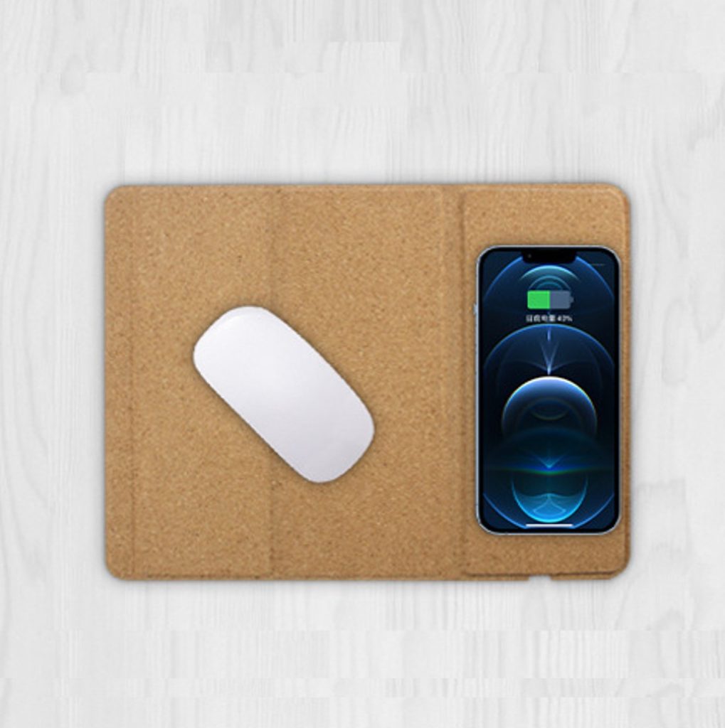 Cork Wireless charging mouse pad