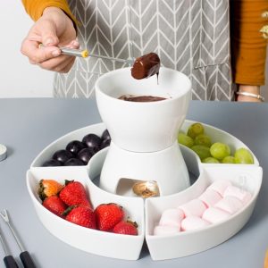 Ceramic Chocolate Fondue Set