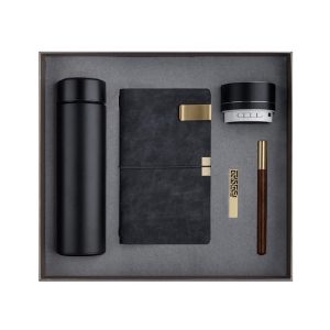 Flask, Notebook, USB and Speaker Gift Set