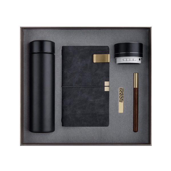 Flask, Notebook, USB and Speaker Gift Set