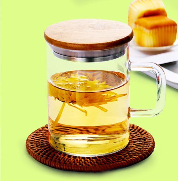 Glass Mug with Bamboo