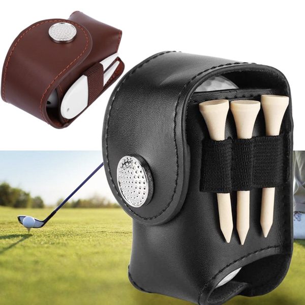 Leather Golf Ball Pouch