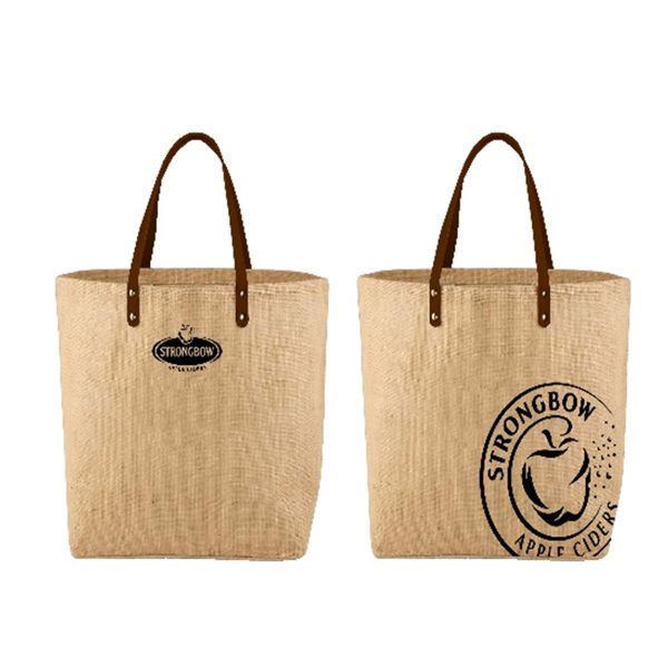 Jute Shopping Bag with PU Handle