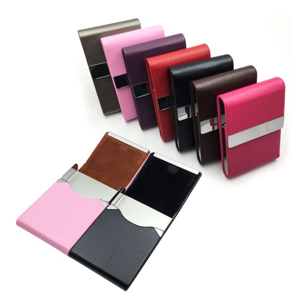 PU Leather Stainless Steel RFID Blocking Card Holder