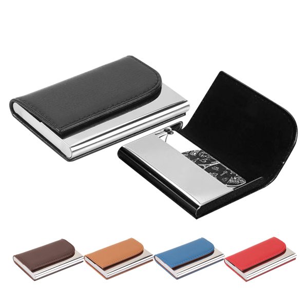 Stainless Steel PU Leather Card Holder