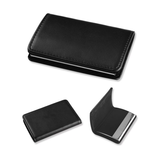 Stainless Steel PU Leather Card Holder