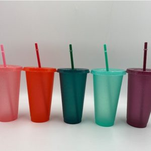 Glitter Tumbler with Straw