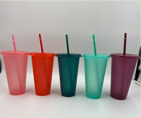 Glitter Tumbler with Straw