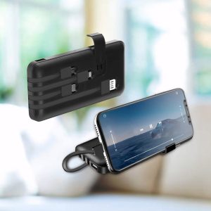 Power Bank with Built in Cables and Phone Holder