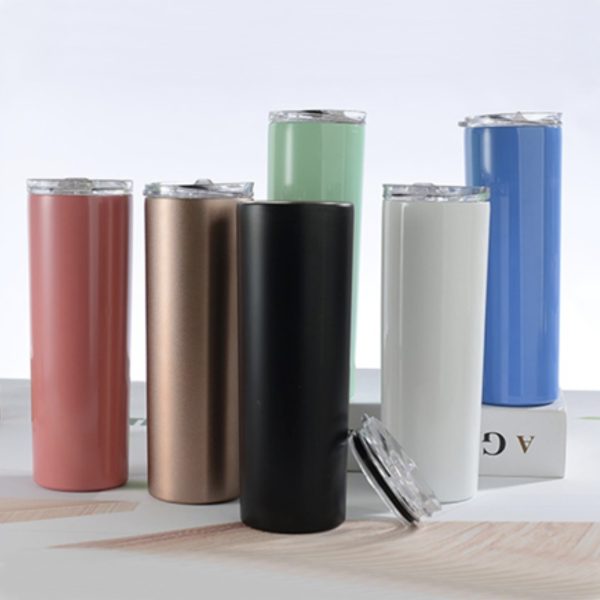 Slim Double Insulated Stainless Steel Tumbler with Lid (600ml)