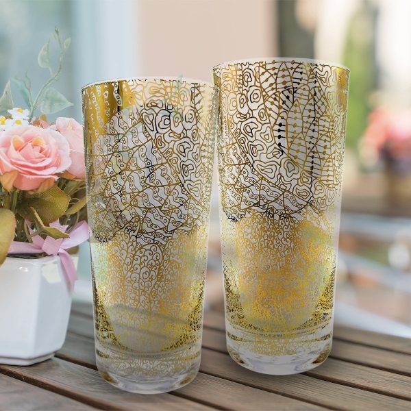 Customised Gold Print Glass