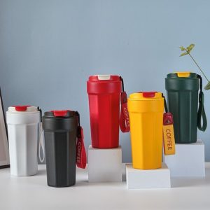 Trendy Travel Coffee Cup with Strap