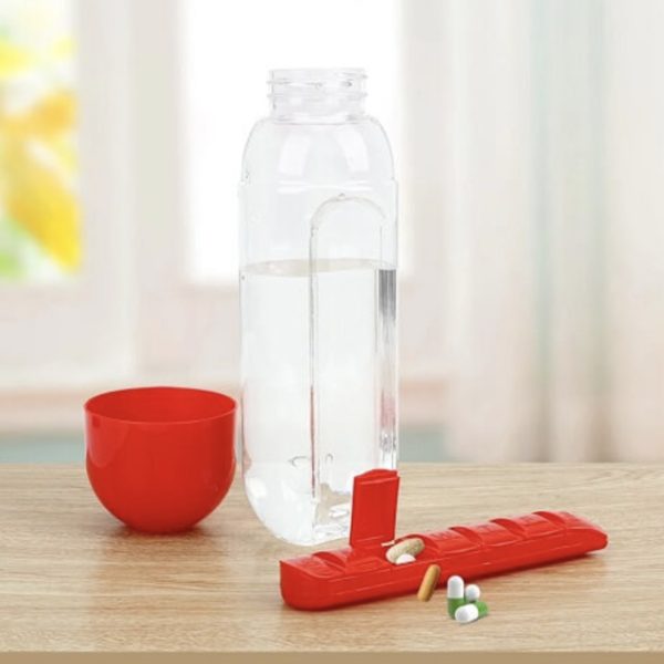 Water Bottle with Pill Organizer