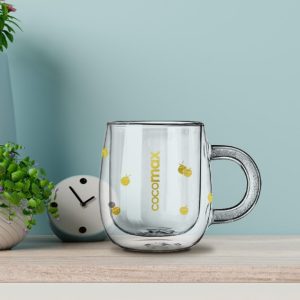 Custom Print Double Wall Glass Mug