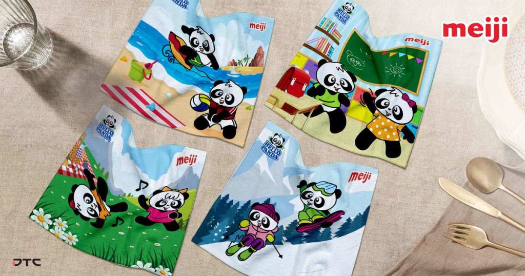 Meiji HELLO PANDA Handkerchiefs