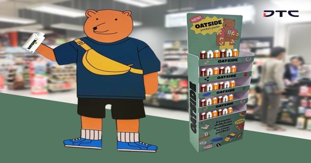 Oatside posm standee display showcase featured