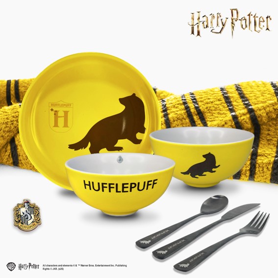 Harry Potter Hufflepuff Plate Bowl Utensils Set