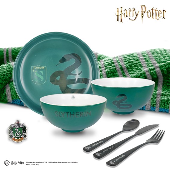 Harry Potter Slytherin Plate Bowl Utensils Set