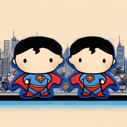 Pokka Superman chibi licensed character cushion