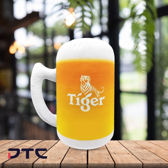 Tiger beer mug cushion - custom gift with purchase