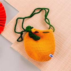 Breeze knitted crochet mandarin orange bag