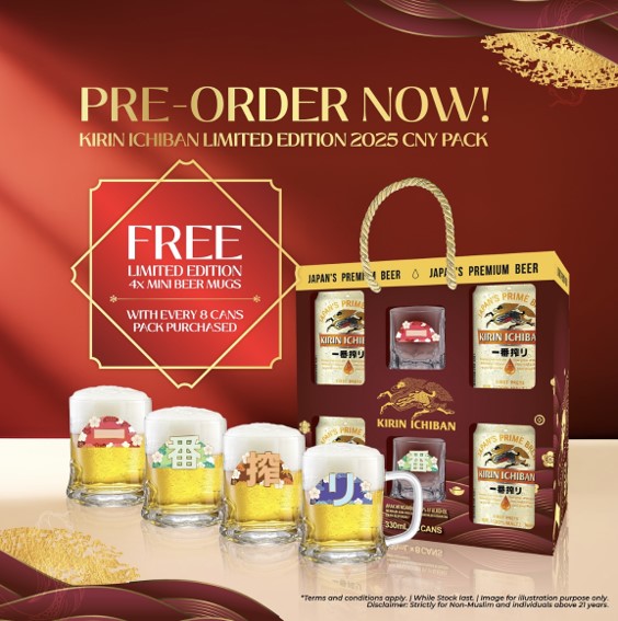 Kirin Ichiban CNY mini beer mugs promotion