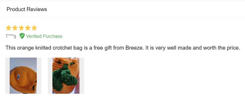 positive review of Breeze Mandarin Bag gift