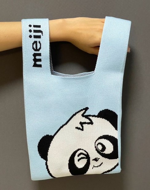 Meiji Panda Knitted Carrier Bag