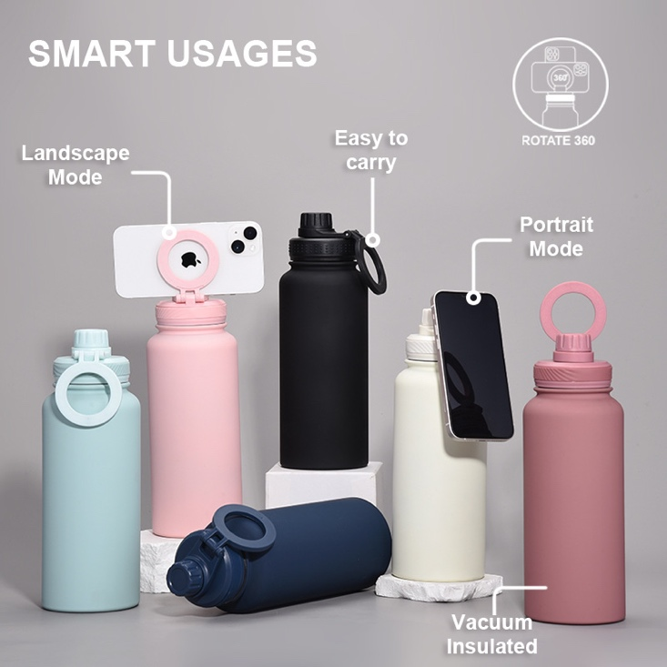 Thermal Bottle with Magnetic Phone Stand