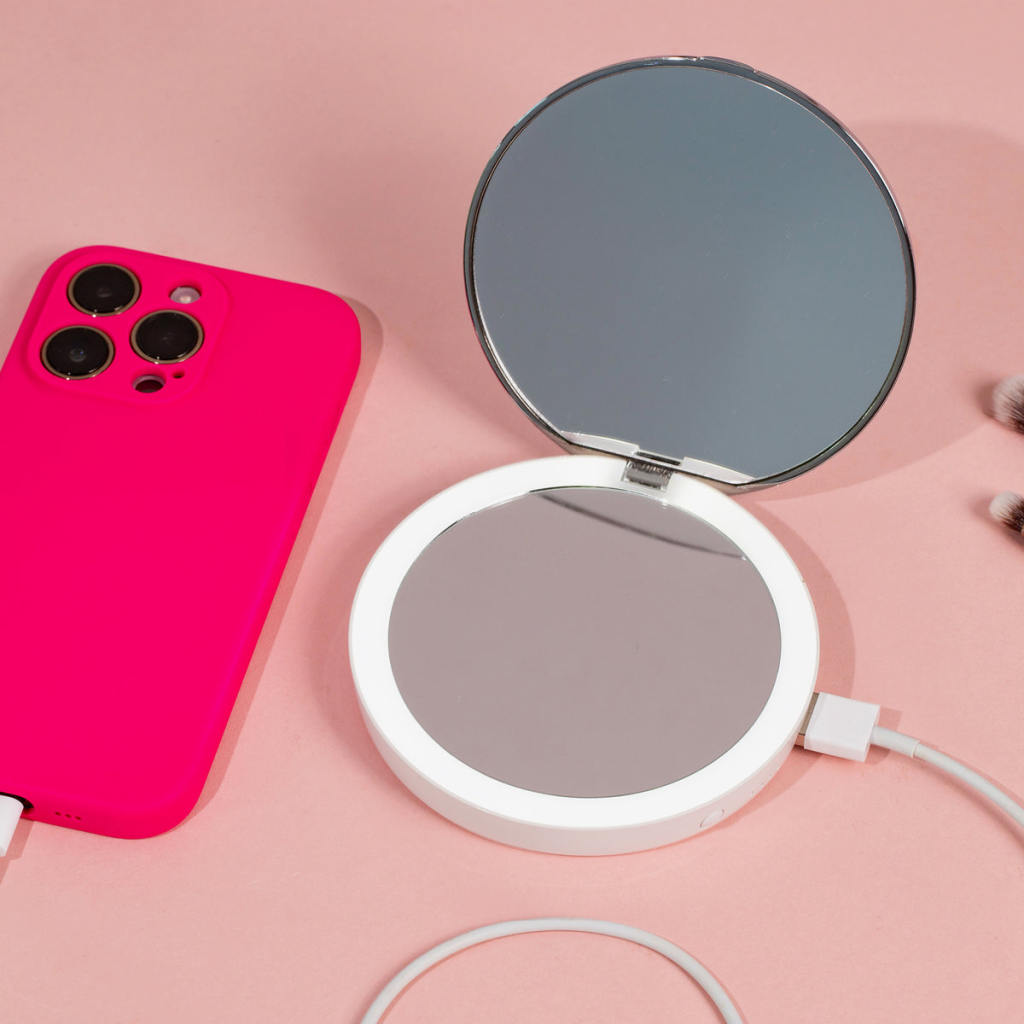 LED Pocket Mirror with Power Bank