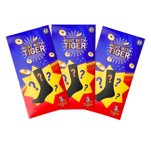 Tiger beer socks blind boxes; customised packaging box