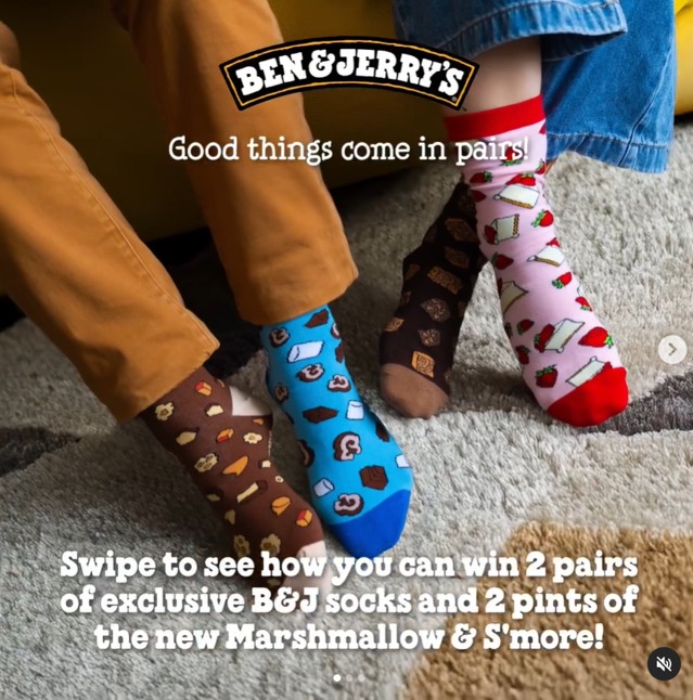 Ben & Jerry's socks - Vday social media giveaway