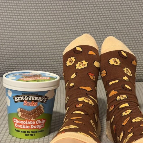 Ben n Jerry's customised socks gift with purchase - chocolate chip cookie dough