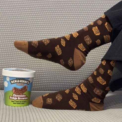 Ben n Jerry's customised socks gift with purchase - chocolate fudge brownie