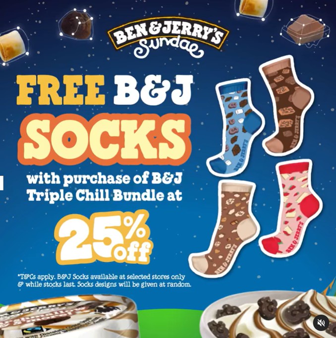 Ben & Jerry's socks -gwp promotions