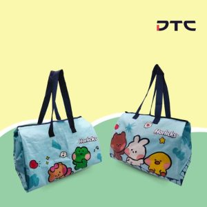 Horlicks x Line Friends minini IP licensed merchandise - picnic mat tote - blue folded