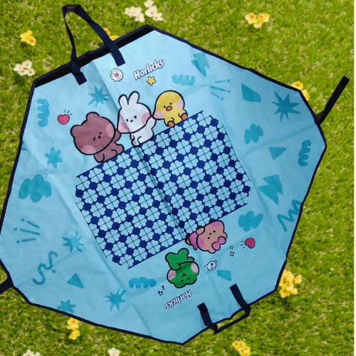 Horlicks x Line Friends minini picnic mat tote bag - blue design - open up