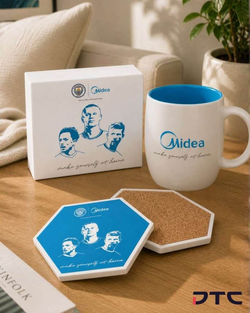 Midea ManCity Ceramic Mug and Coasters