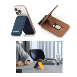 PU Leather Phone Magnetic Card Holder with Phone Stand