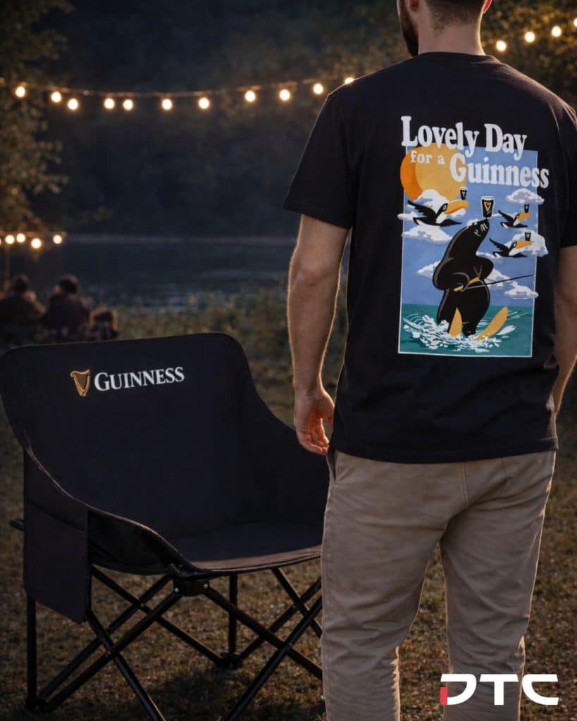 Guinness event merchandise: Beach chair, T-shirt