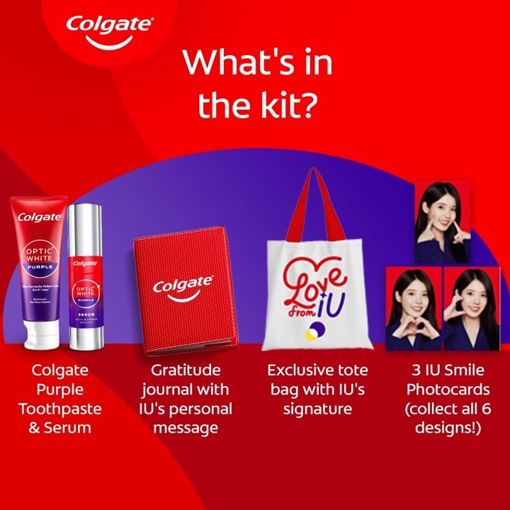 Colgate x IU merchandise; Gratitude Journal with IU's personal message & IU exclusive tote
