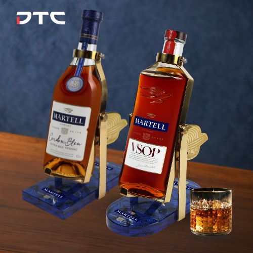 Custom Martell bottle cradle designed as a VIP premium gift by DTC World